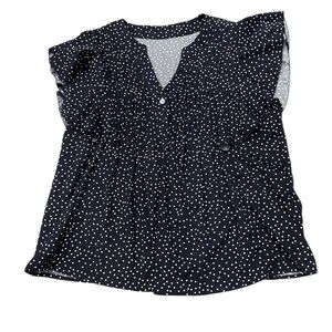Navy & White Polka Dot Blouse